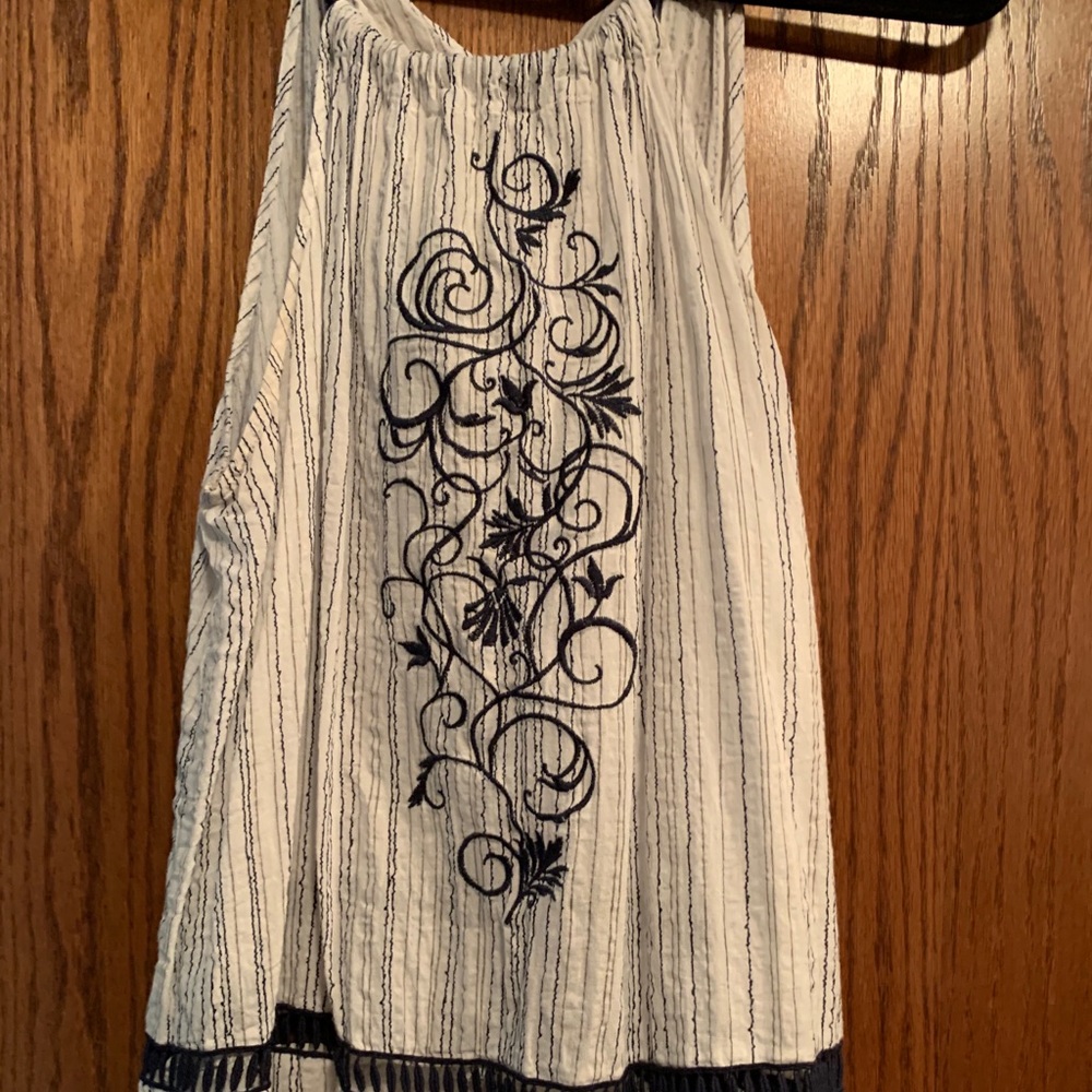 Juniors Blu Pepper cotton tank with embellishments